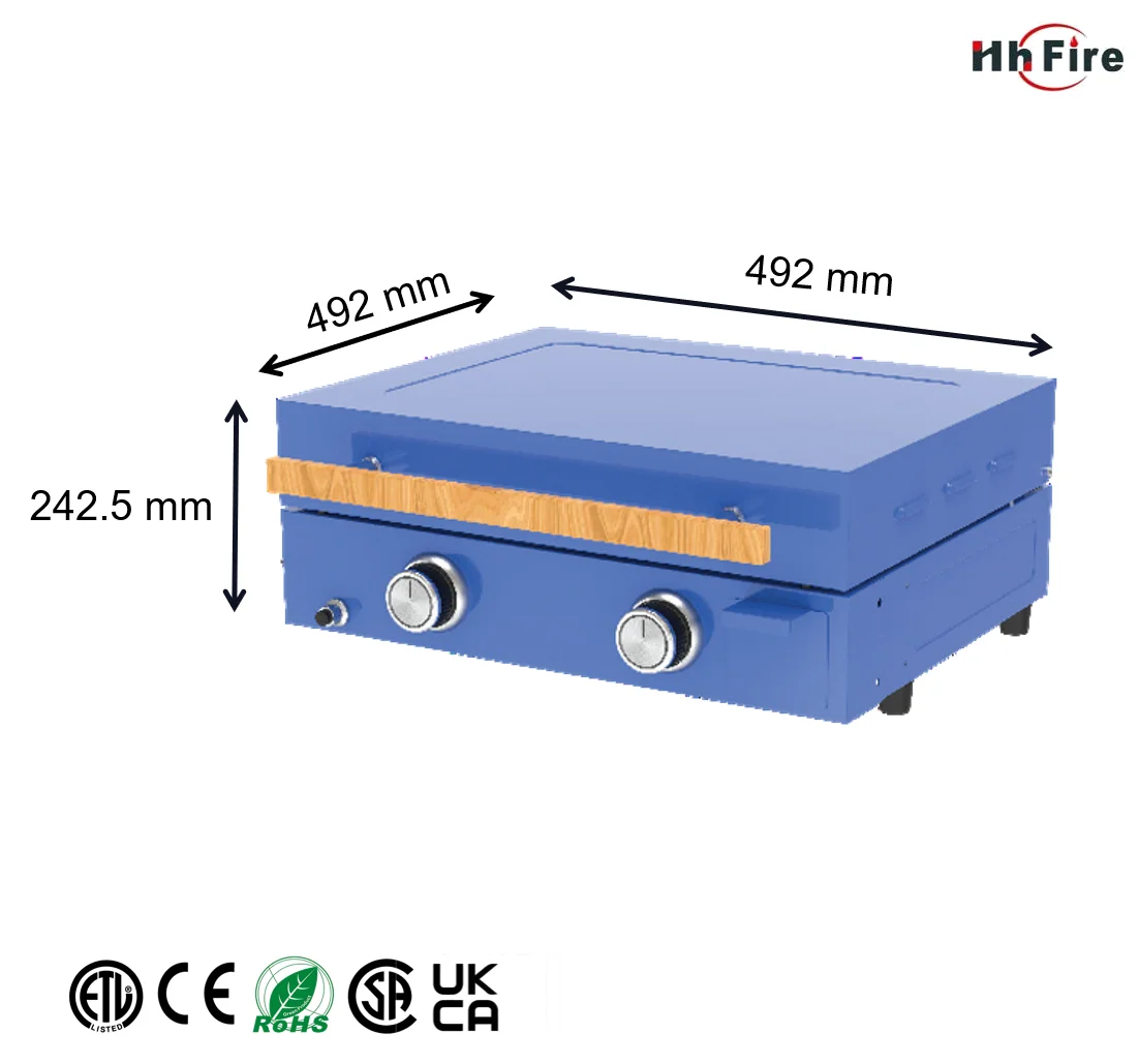 Custom Low Smoke Double burner Barbeque Plancha Flat Top Portable Electric Bbq Grill