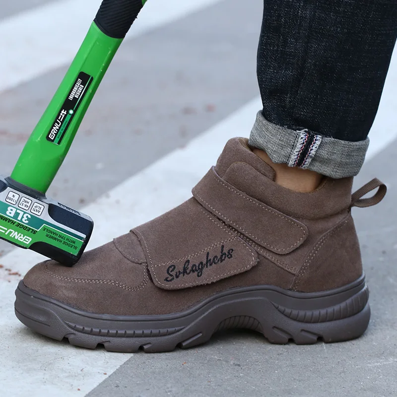 Wholesale Price Popular steel toe suede leather rubber outsole welding construction woodland work saftey shoes boots