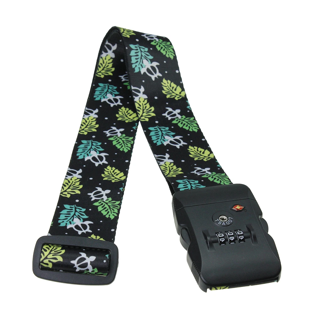
Promotional Custom Printed Polyester Adjustable Luggage Strap with TSA Lock 