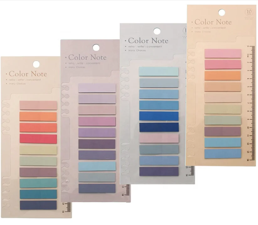 Writable Page Sticky Notes with Ruler for Page Marking Classify File Strip Index Tabs