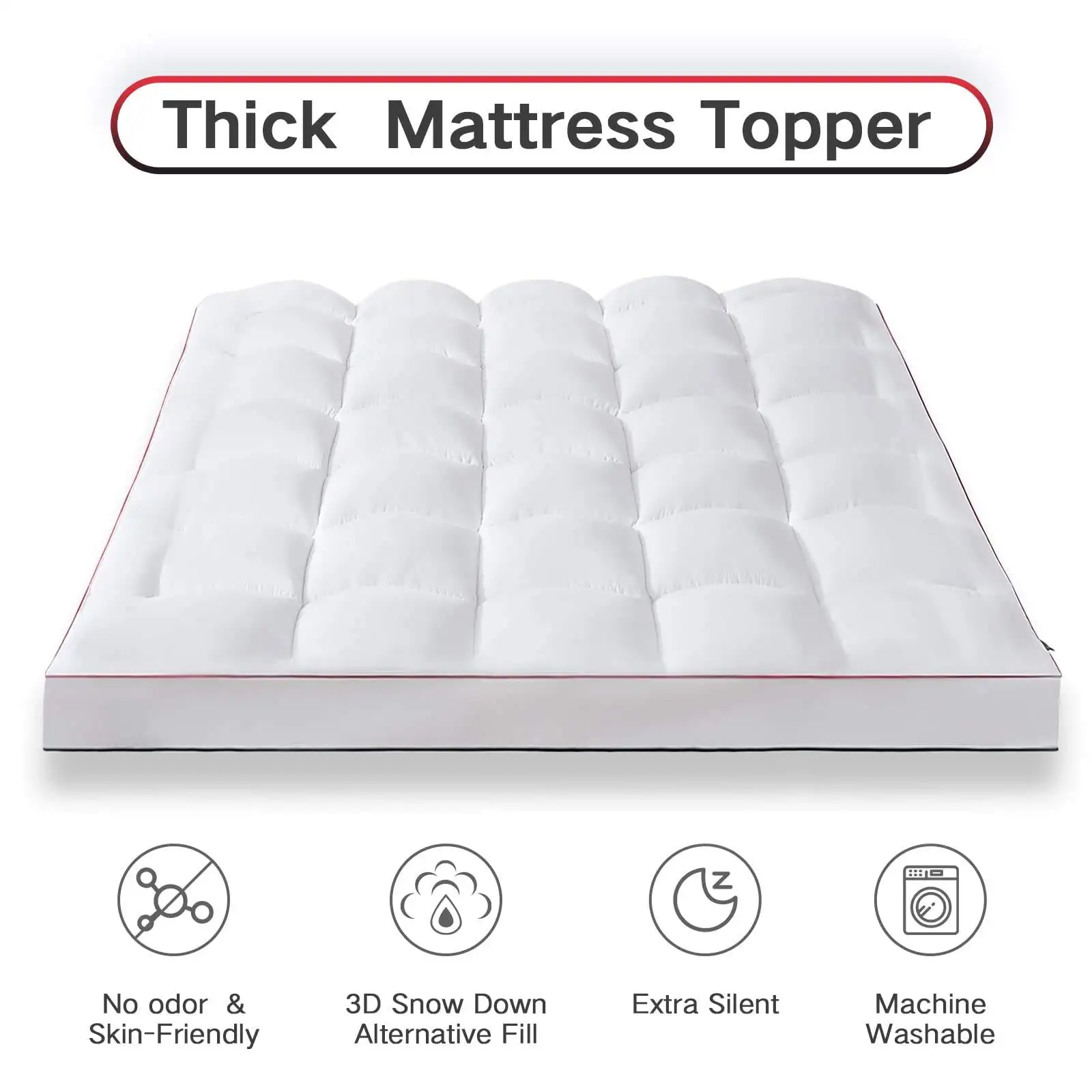 Manufacturer Premium Buy Natural White Bed Pad 100% Polyester Fabric Hotel Mattress Topper