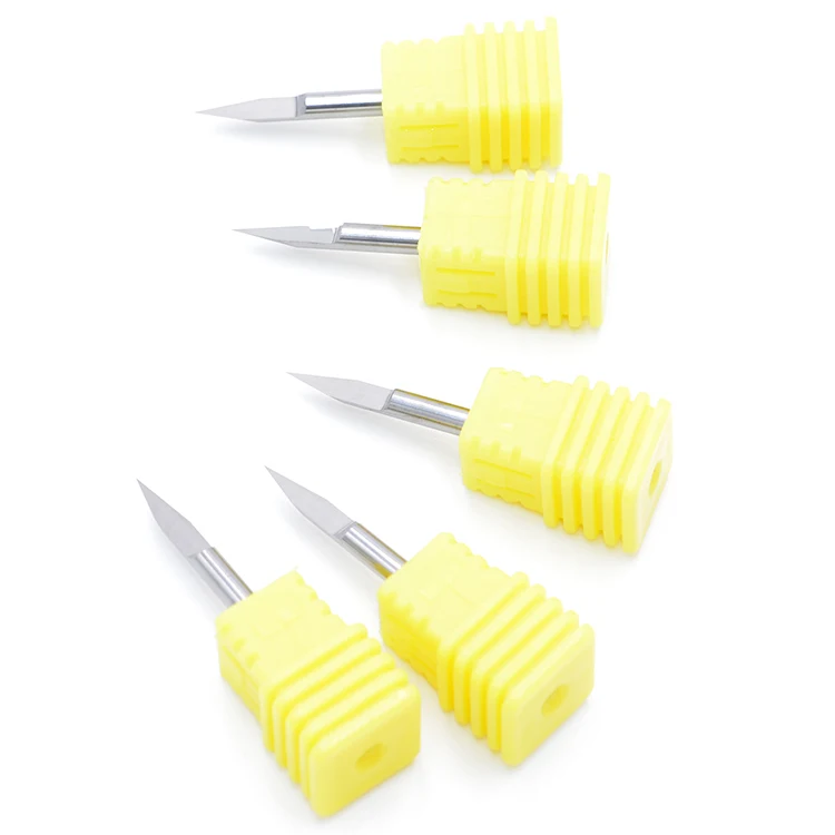 V Shape Engraving Bit Flat Bottom Tip 0.1-1.0mm PCB Engraving Bit 20-90 Degrees Carbide CNC Router Milling Cutter