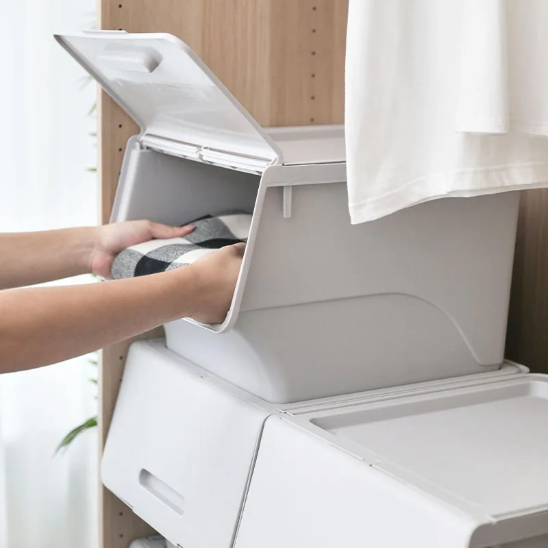 QH8-L factory custom wholesale bedroom clothes locker stackable side opening convenient storage cabinet