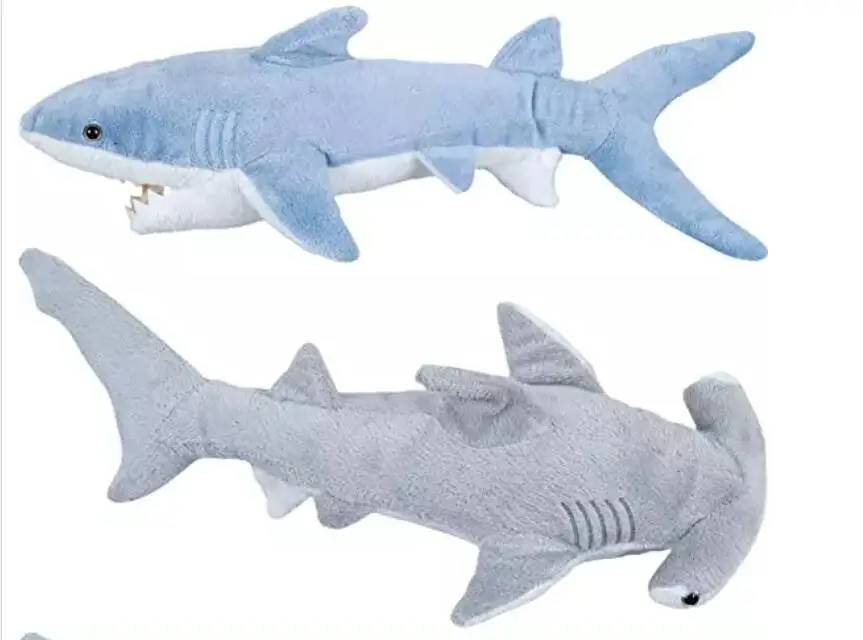 YIWU AULLAN High Quality Durable Blue Shark Plush Stuffed Toy Soft Pillows Animal Shark Seaworld Plush Toy