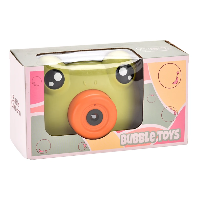 Wholesale Children Camera Bubble Toy Animal Frog Automatic Bubble Machine with Window Box