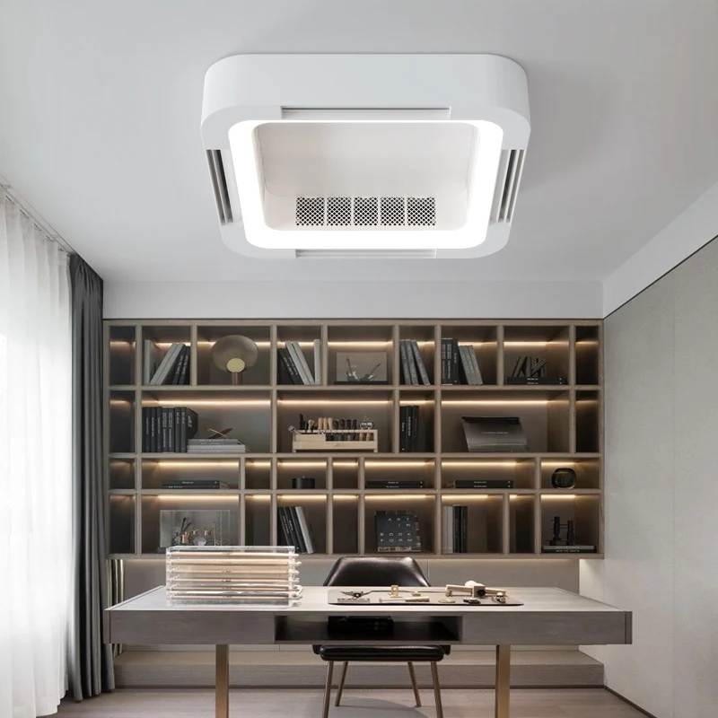 SEERUI 23inch 56W 110-240V Ceiling Fan PENDANT LIGHT Home Office Bladeless LED Ceiling Fan with Lighting Remote Control Luminous