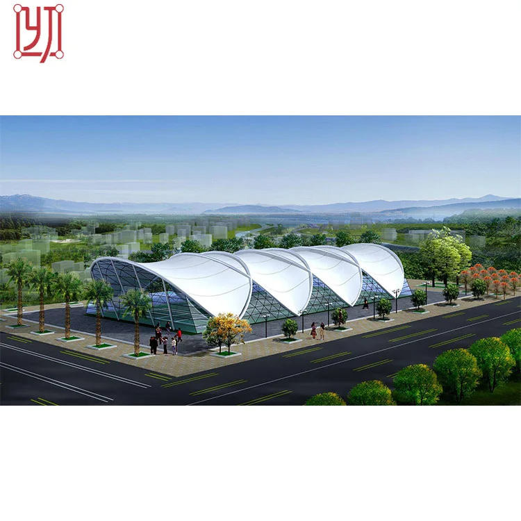 China Yijin custom pvdf material fabric roof architectural membrane structure