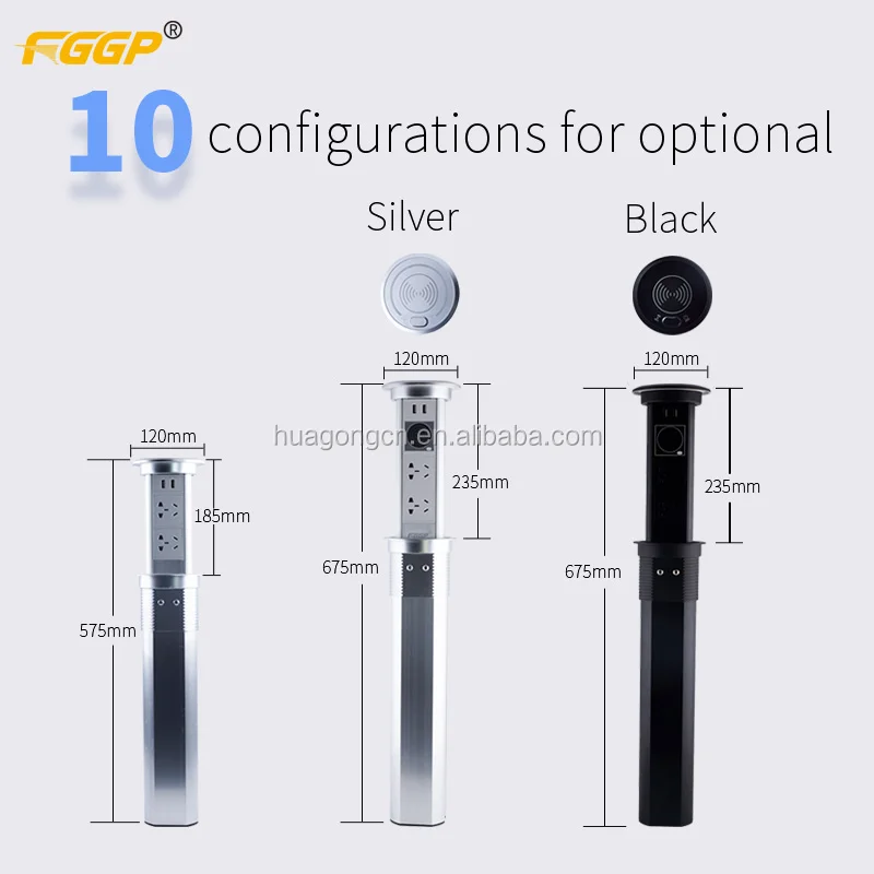 EU schuko wifi european 2 gang 220V-250V 16A kitchen motorized pop up eu socket with  speaker