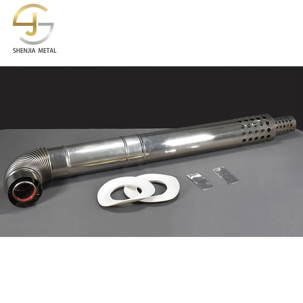 Stainless steel split chimney 100/60mm double-layer intake and exhaust household smoke exhaust pipe fireplace parts