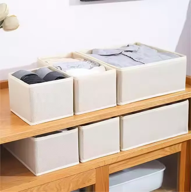 2024 Hot Sale Modern Exquisite Four-Piece Folded Cloth Storage Box Versatile Clothing Solution Bedroom Living Room Dining