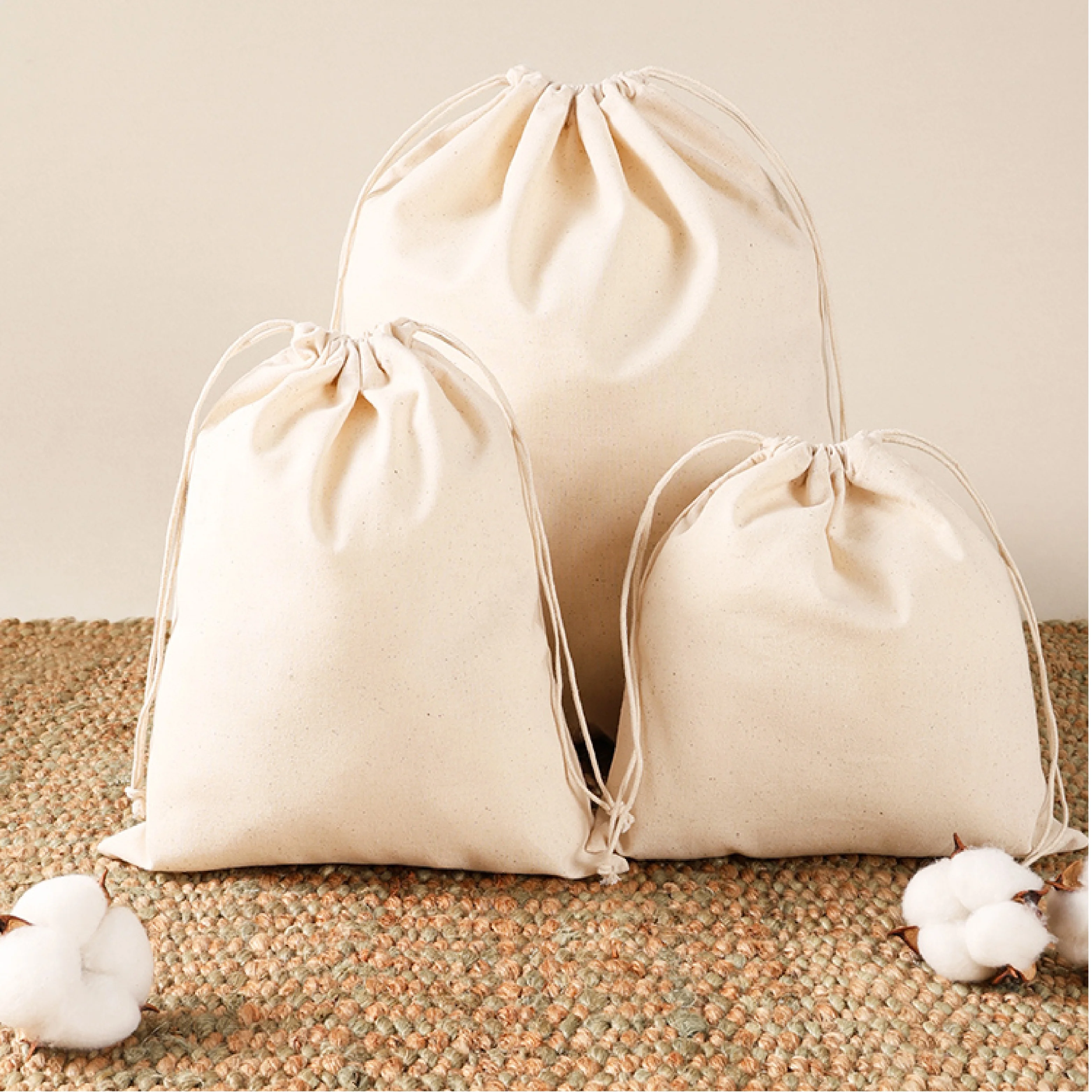 100% Original Cotton Drawstring Dust Bag Makeup Pouch Bag
