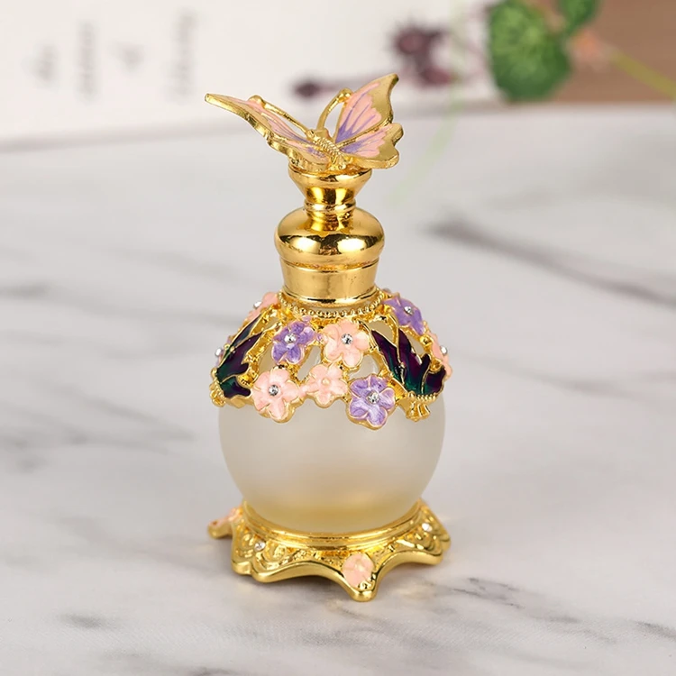 Butterfly Pattern Luxury Perfume Bottles Customized 15ml Arabic Oil Egyptian Perfume Bottles Wholesale