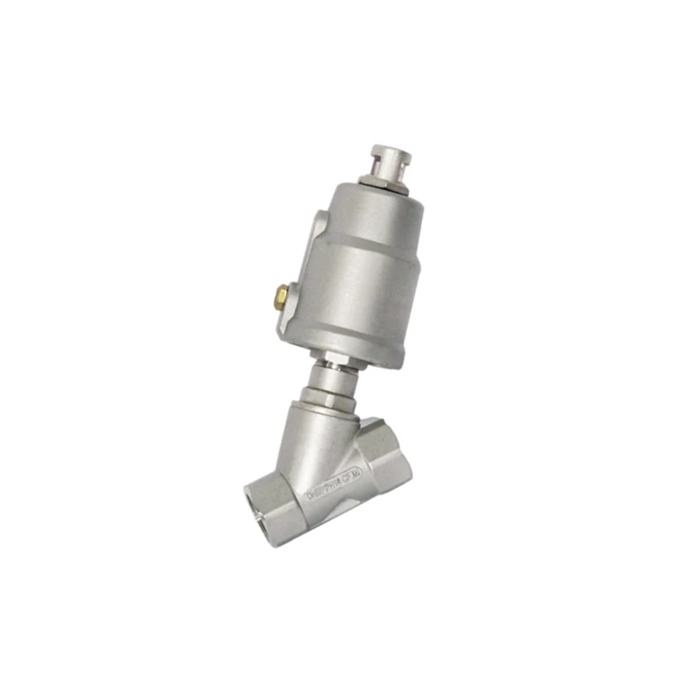 DN25 stainless steel normally open thread pneumatic Angle seat valve