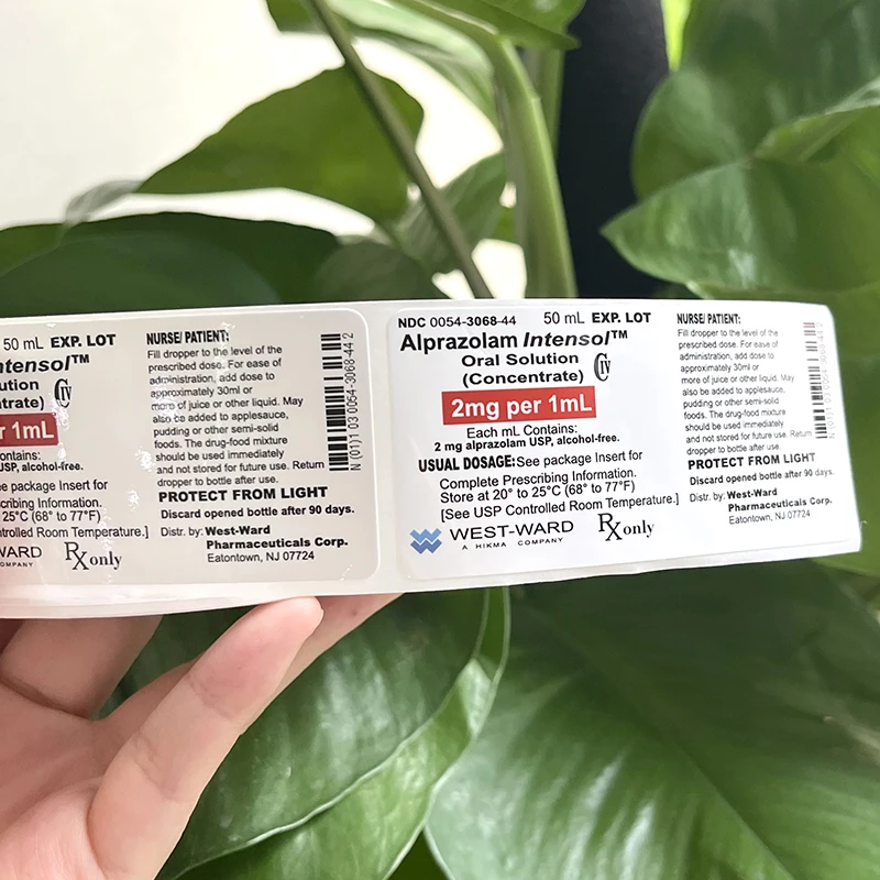 Customized Logo Printed Sticky Adhesive Medical Pill Bottles Label Vaccine Pharmaceuitical Label Sticker Roll