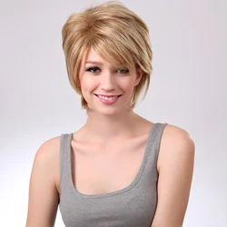 BVR short light blonde color synthetic hair fringes cheap price synthetic hair wigs