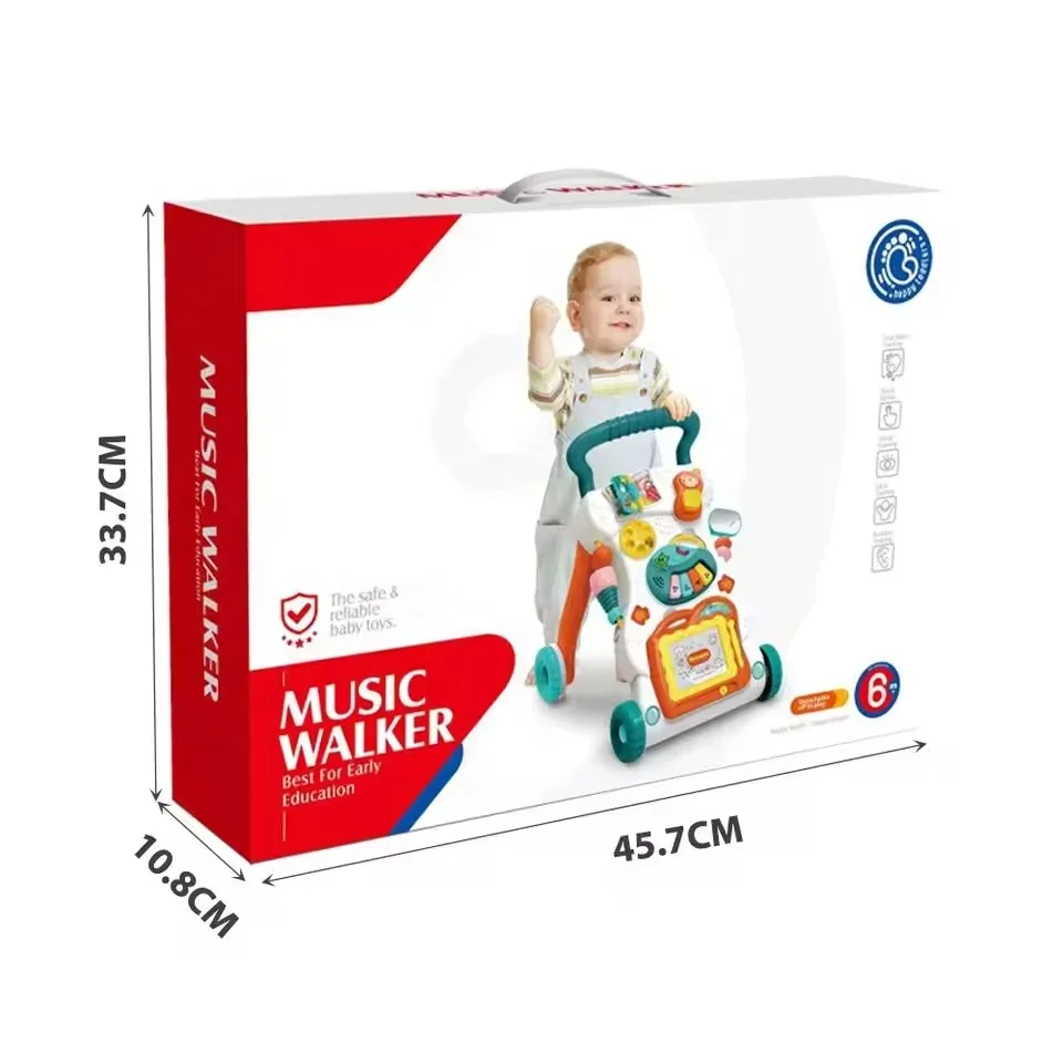 2 in 1 baby learning walker with light and music push trolley toys Gift for Toddlers multifunctional education baby walker