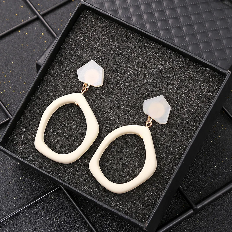 Female Jewelry Temperament Statement Irregular Acrylic Dangle Earrings Acetic Acetate Board Geometric Acrylic Drop Earrings