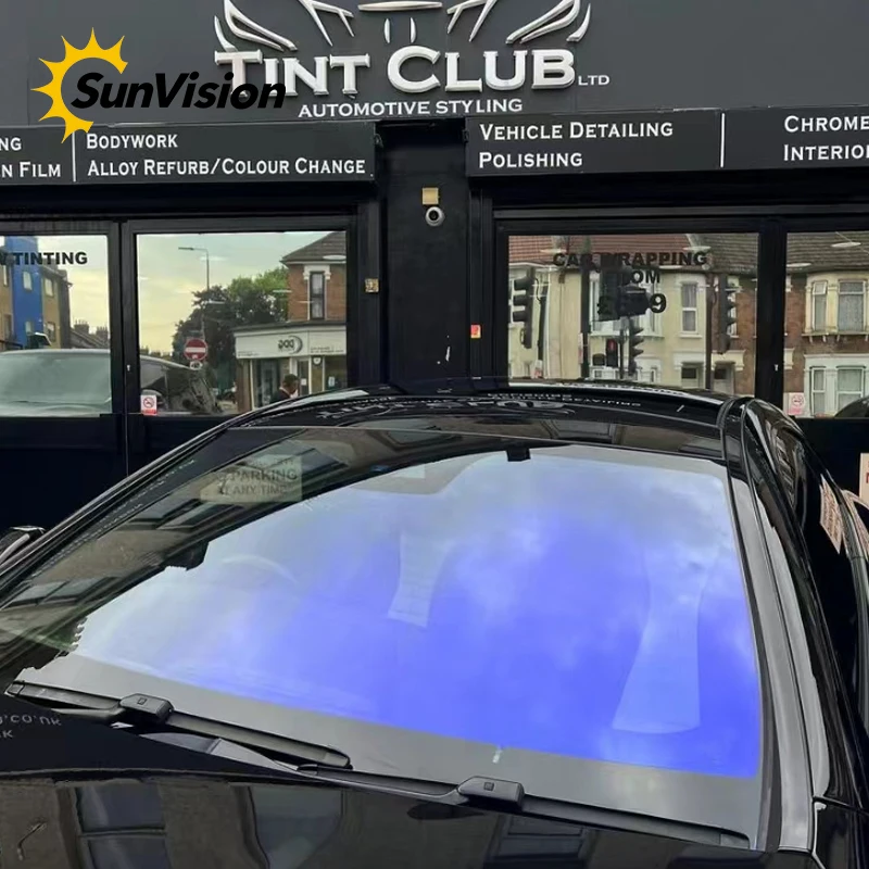 60inch by 100ft windshield window film chameleon purple to blue colorful heat insulation color changing tint film with IRR 90%