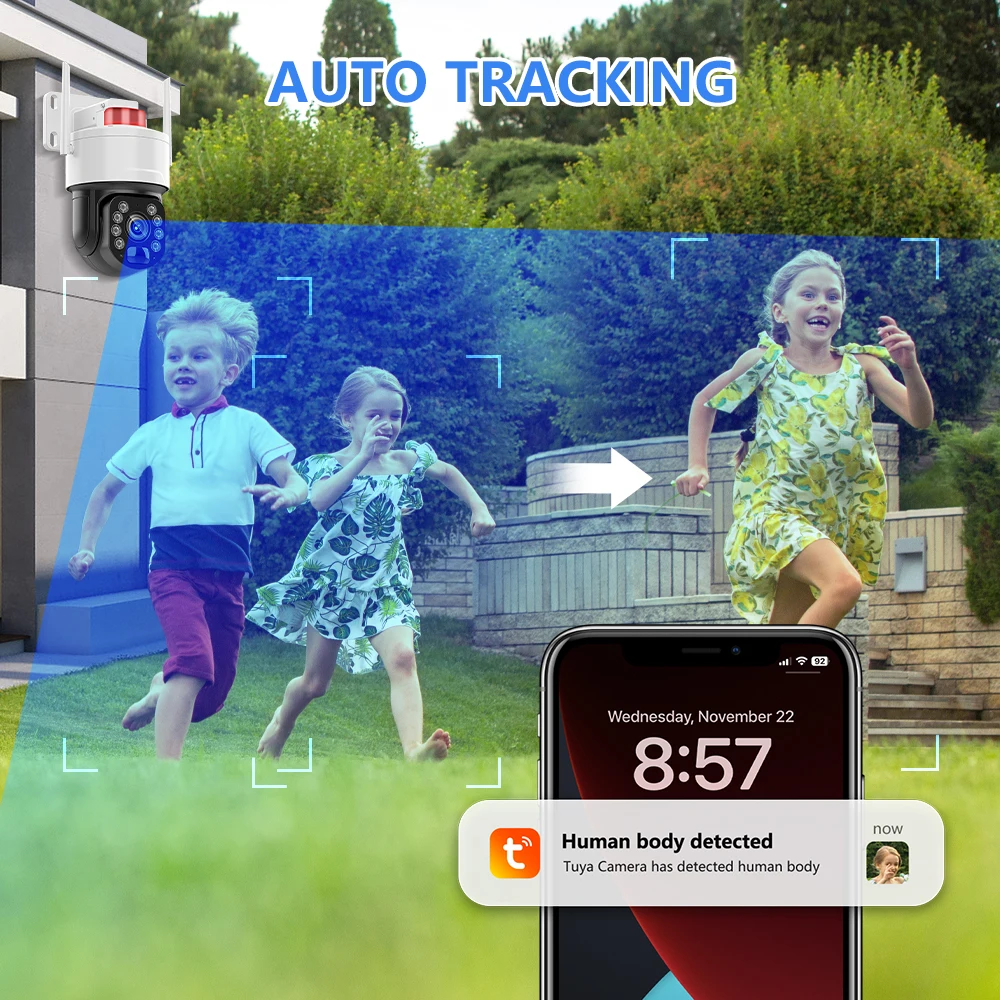 5Mp Full Hd Network Camera 15000Mah 1P66 Waterproof Surveillance Camera Wifi Ir Night Vision Tuya App Remote Control