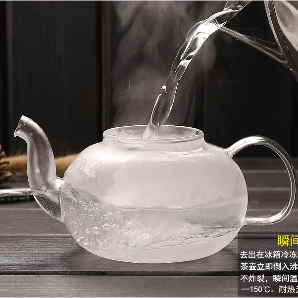 Borosilicate Glass CLear Teapot Tea Set Warmer Infuser Glass Teapot