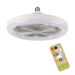 Потолочный вентилятор, 30 Вт, с подсветкой и дистанционным управлением, E27, светодиодная лампа, универсальная лампа для потолка, 2 в 1, креативная лампа-вентилятор для освещения