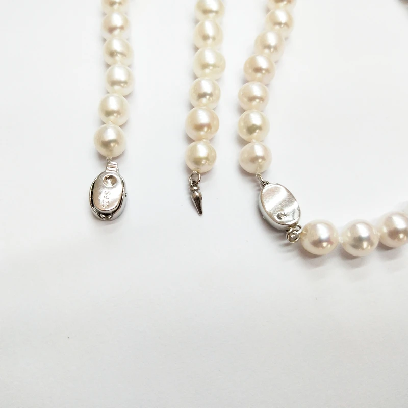 Natural Genuine Real 8.5-9mm AAA Traditional Pearl Necklace White Round Fresh Water Pearl Necklace