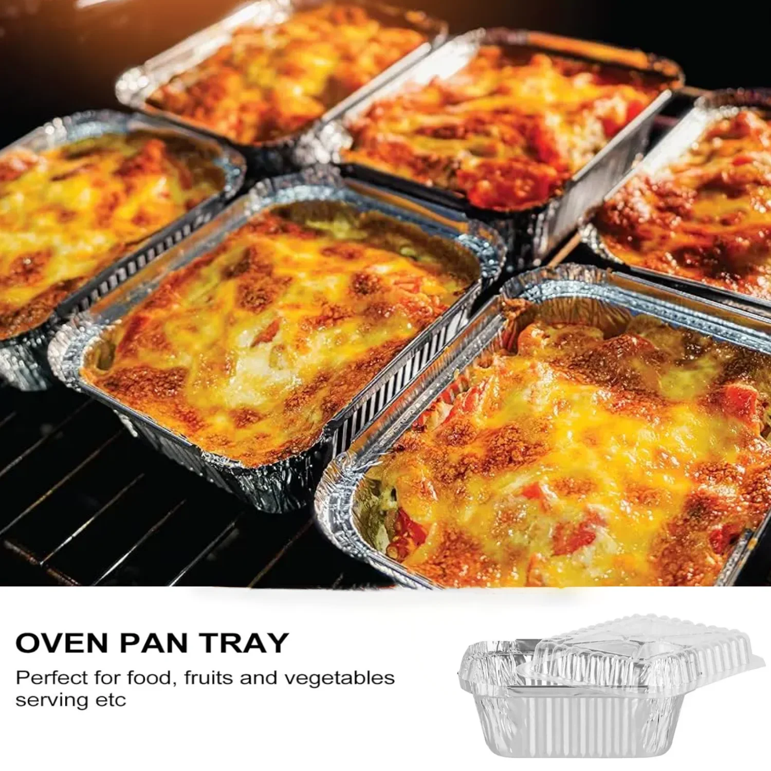 450ml Disposable Takeout Rectangle 450ml Aluminum Foil Containers Tin Foil Trays with Plasti Lid