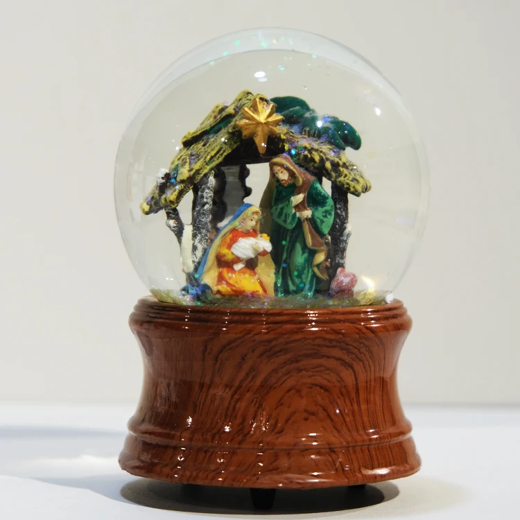 Catholic Holy Crystal Ball Resin Ornament Decoration Religious Crafts Jesus Resin Crystal Ball Religious Crafts