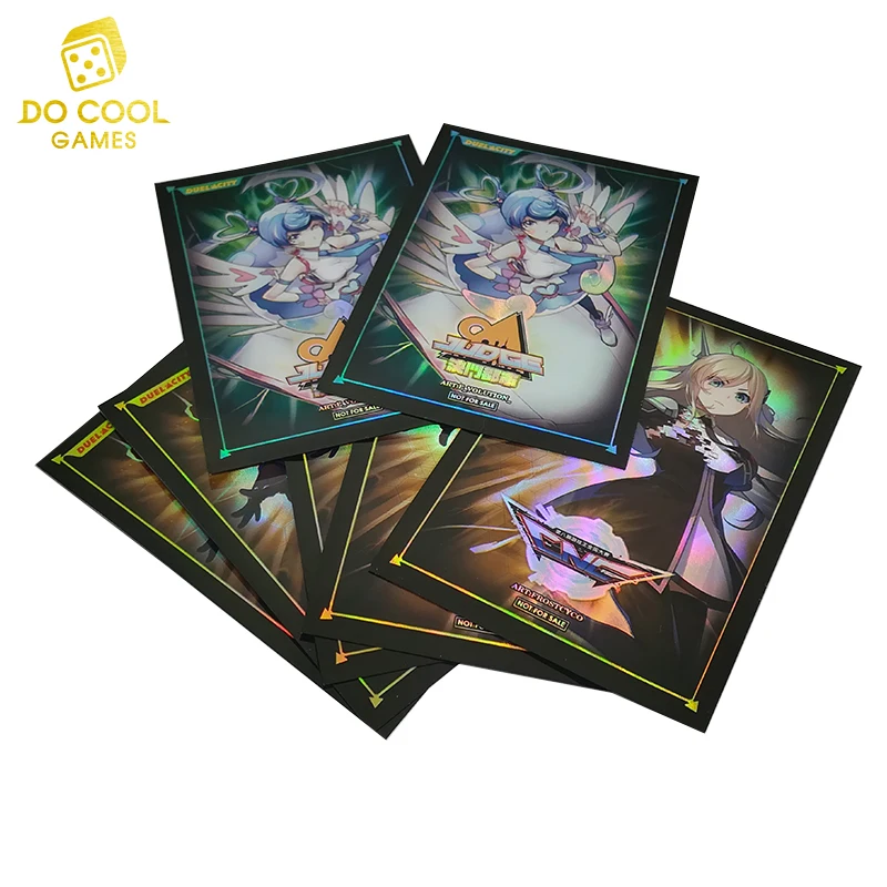 Custom Yugioh/MTG hologram laminated anime trading card sleeves for board game playing card protector