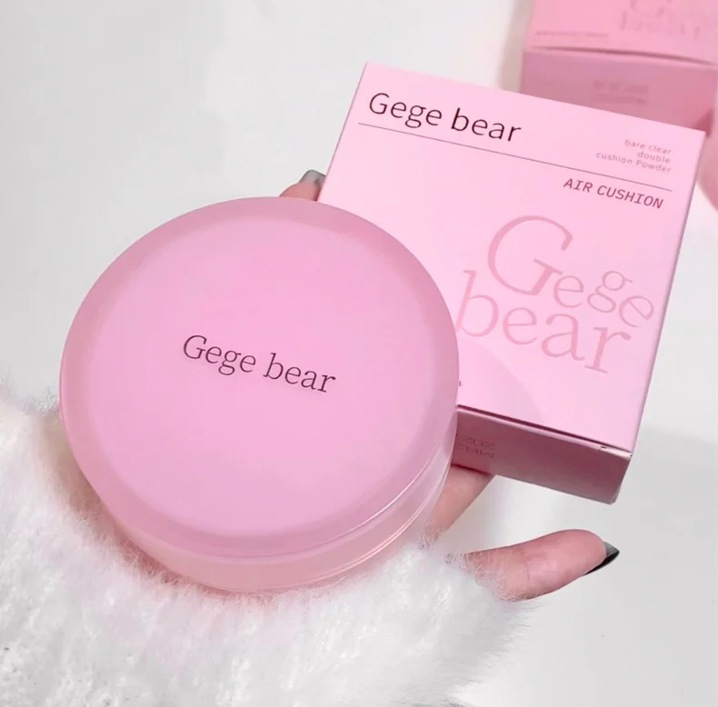 Hot selling Gege Bear Air Double Cushion Foundation Powder Base BB cream and Oil control powder 2 in 1 makeup