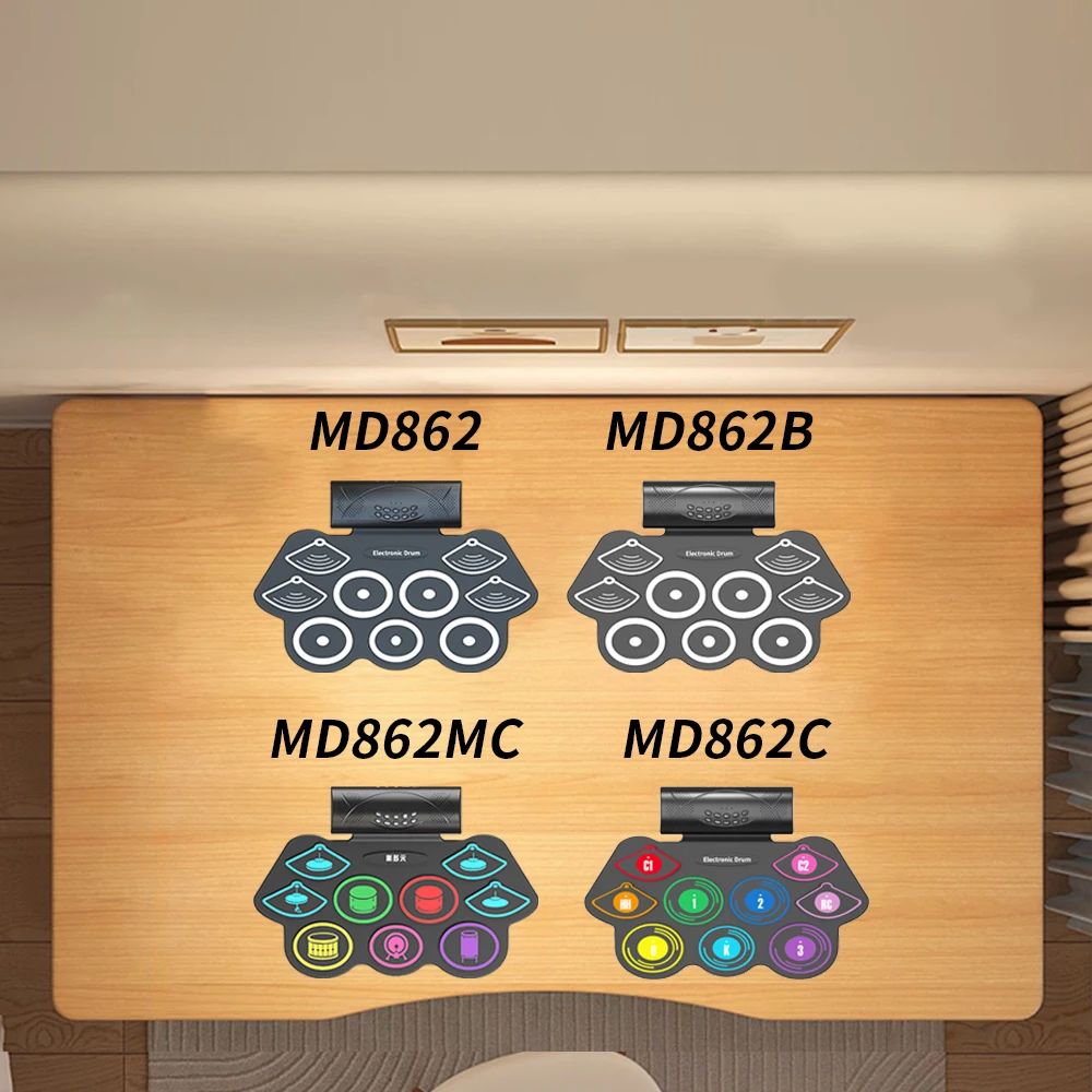 Digital Electronic Silicone Mini Percussion Instruments Professional Musical Drums