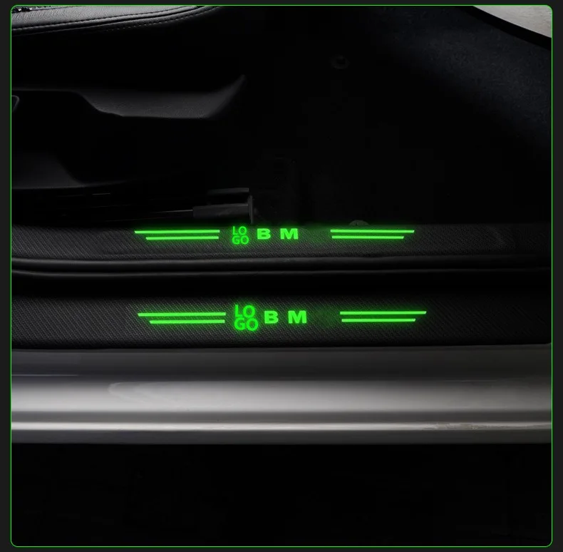 Car 3d Design Carbon Fiber Sticker With Customized Logo Car Emblem Body Sill Trunk Accessories Door Edge Guard Protecter