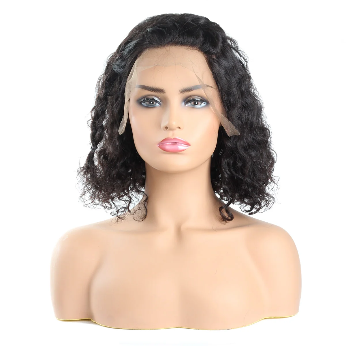 Short deep curly lace bob wig with baby hair 100% human hair for black women, wholesale Brazilian lace front lace wigs vendors