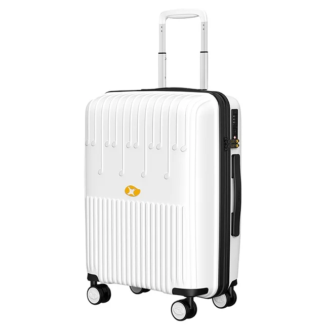 MGOB Luggage Suitcases 20' Spinner Wheels Travel Carry on Suitcase Trolley Luggage White PU Handle PC Material Suitcase
