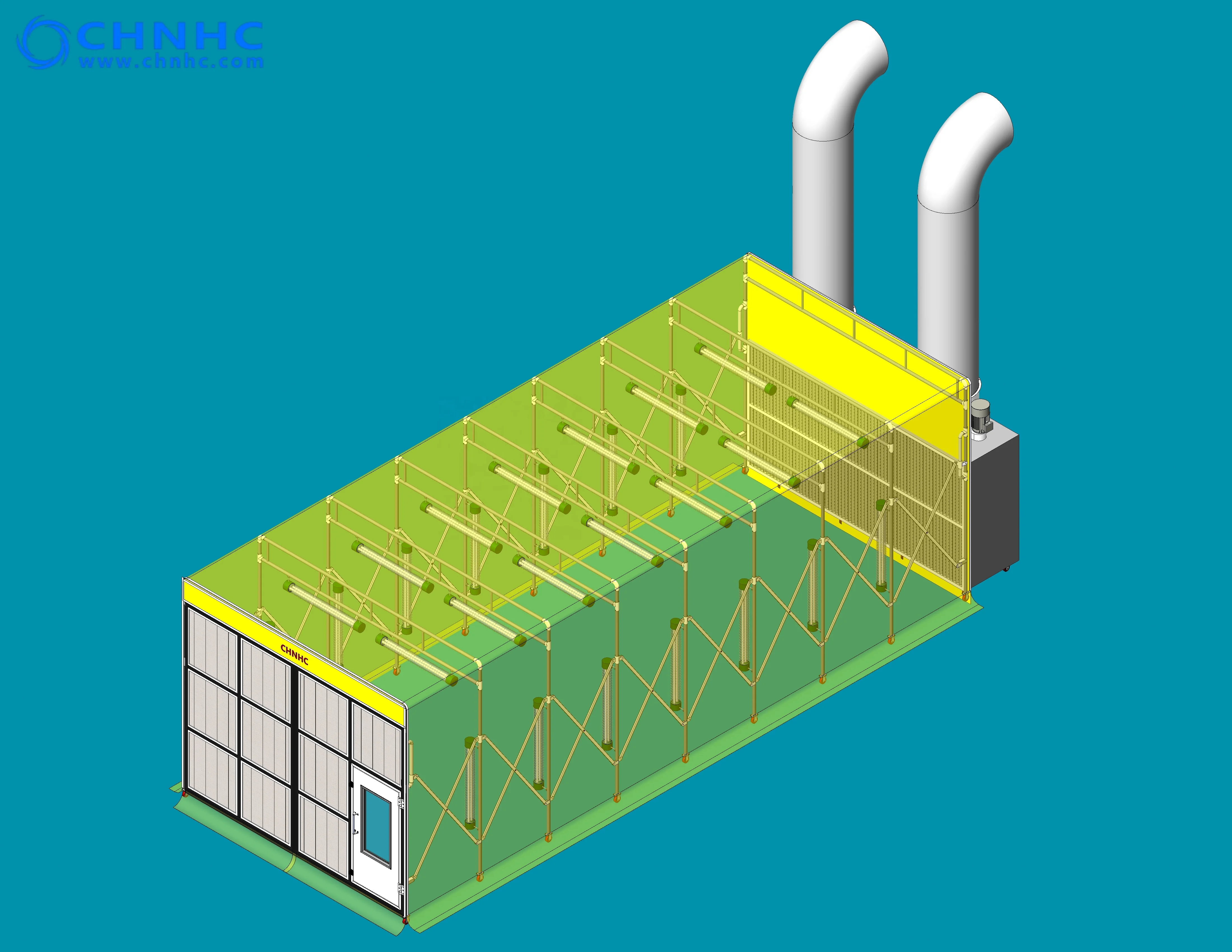 Open Face Retractable Mobile Telescopic Paint Spray Booth for Large Workpieces