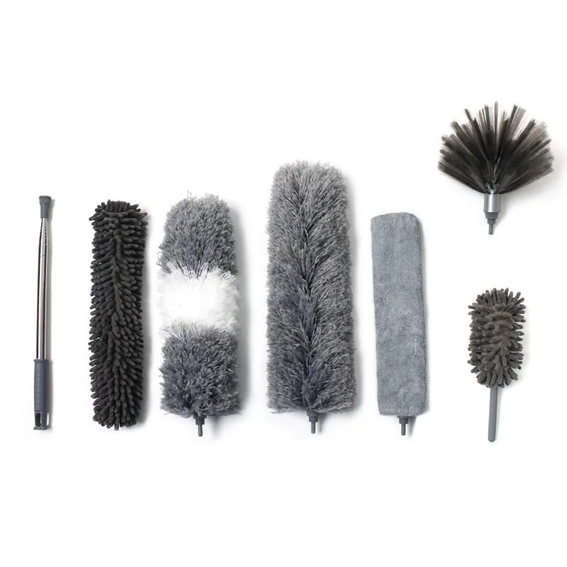 DS3824 Microfiber Duster for Cleaning Fan High Ceiling Blinds Furniture Cars Dust Brush Bendable Extendable Feather Duster