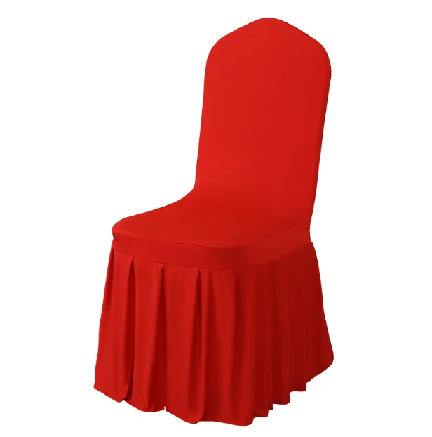 Hotel pleated chair cover skirt chair cover wedding banquet elastic chair cover