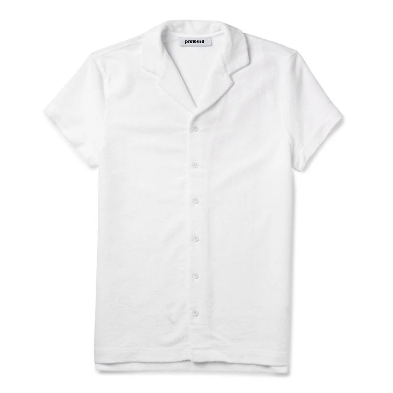 
Wholesale custom designer camp collar lounge men casual shirt collar design plain men linen t shirt 