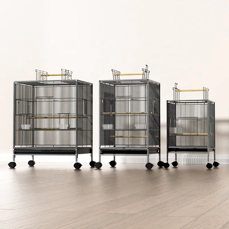 Multi Sized High Quality Large Metal Vertical Bird Cage Vertical Cage Bird Parrot with Large Space for Home