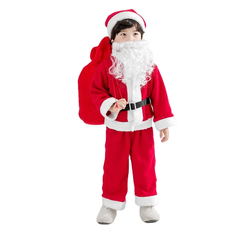 Hot Sale Dress Up Santa Costume For Christmas Kids Clothes Christmas Santa Claus Costumes For Boys And Girls