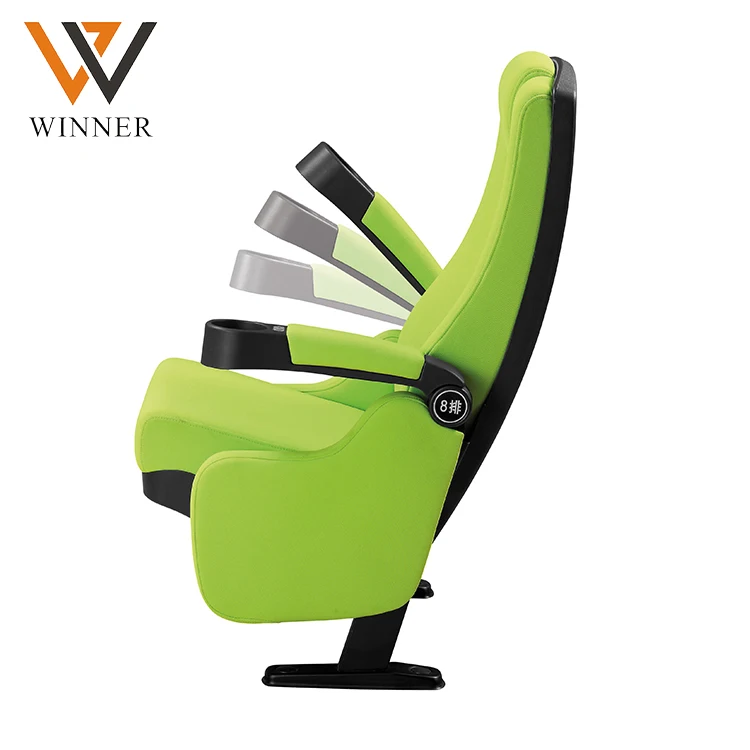 audience 3d 4d 5d cinema chair Green recliner chair folding movie theater seats with cup holder