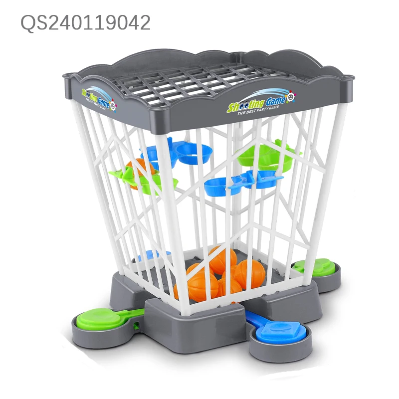 QS Hot Selling Kids Creative Table Top Game Toys 2 Style Packing Plastic Ejection Basketball Machine Set Toys For Children