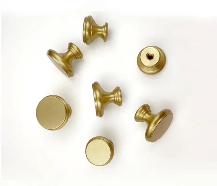 Custom Brass Nordic Oak Black Walnut European Drawer Wardrobe Door Handle Simple Handle Cabinet Single Hole Cone Knobs