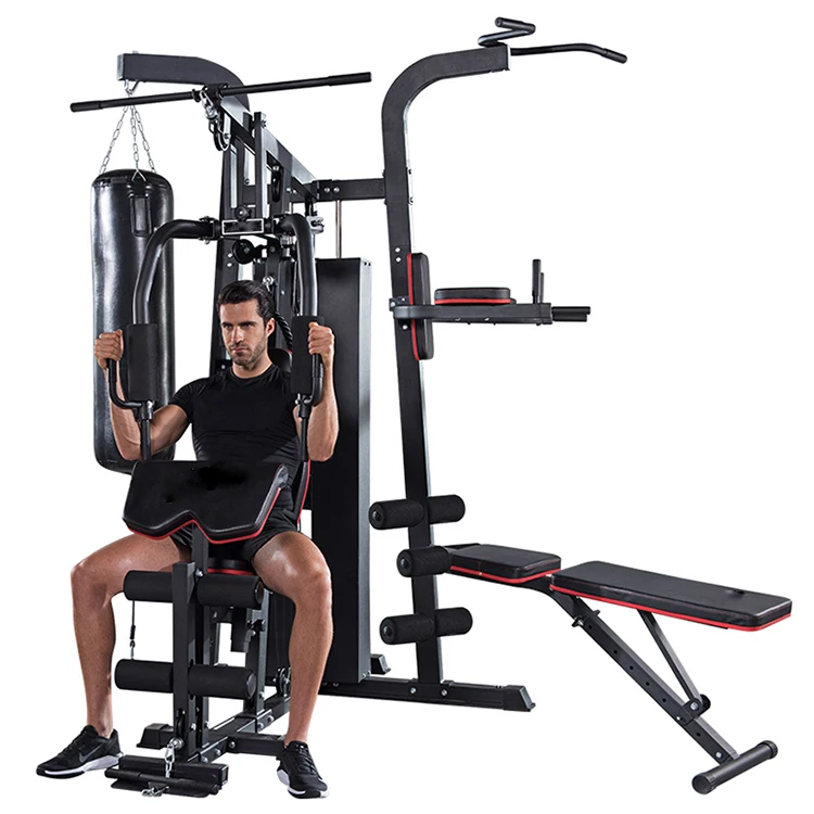 
China Manufacture Multi Station Home Gym 3 Station Machine, Factory Price Multifunctional Rack Fitness Station Gym Equipment 