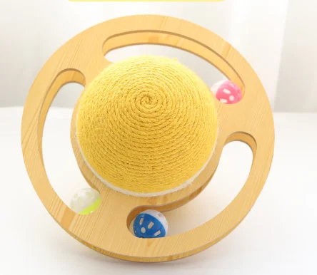 Cat Digging Fun Toy Sisal Wheel Track Amusement Disk Spherical Tumbler Wear resistant Cat Scratch Board Cat Toy