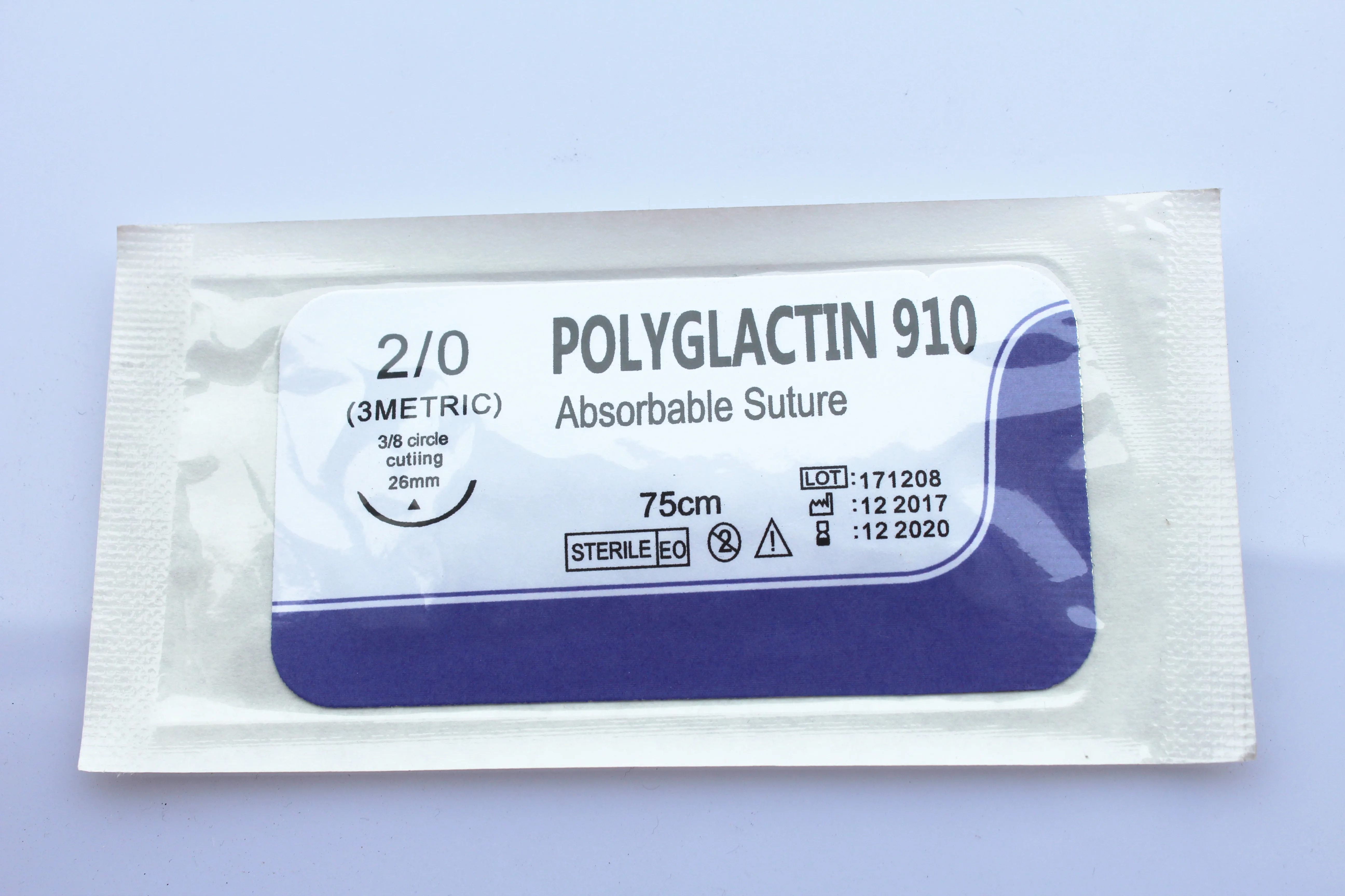 Медицинская поставка 2/0 3/0 4/0 Моноволокно неабсорбируемые хирургические швы с иглой