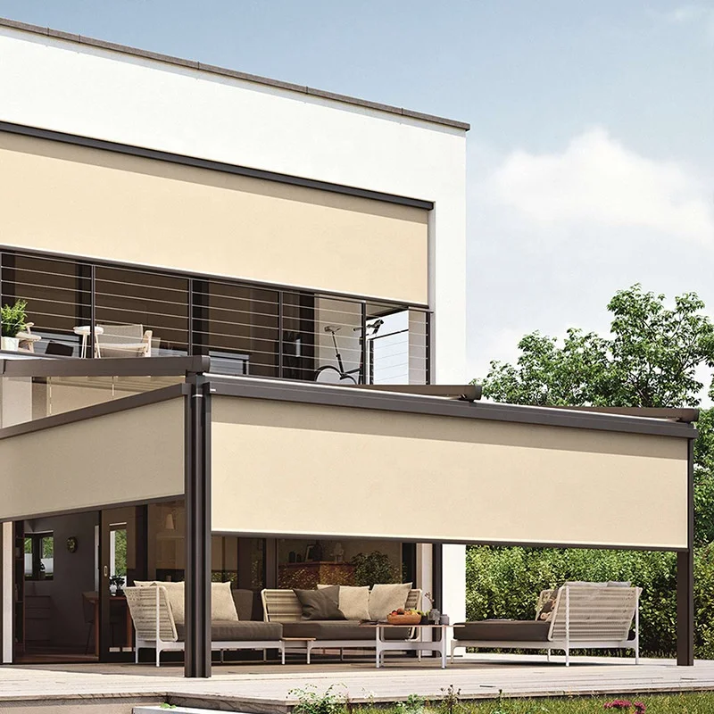Wholesale Window Shutters Motorized Blind Outdoor Shades Zip Screen Electric Roller Blind to fit on Glass