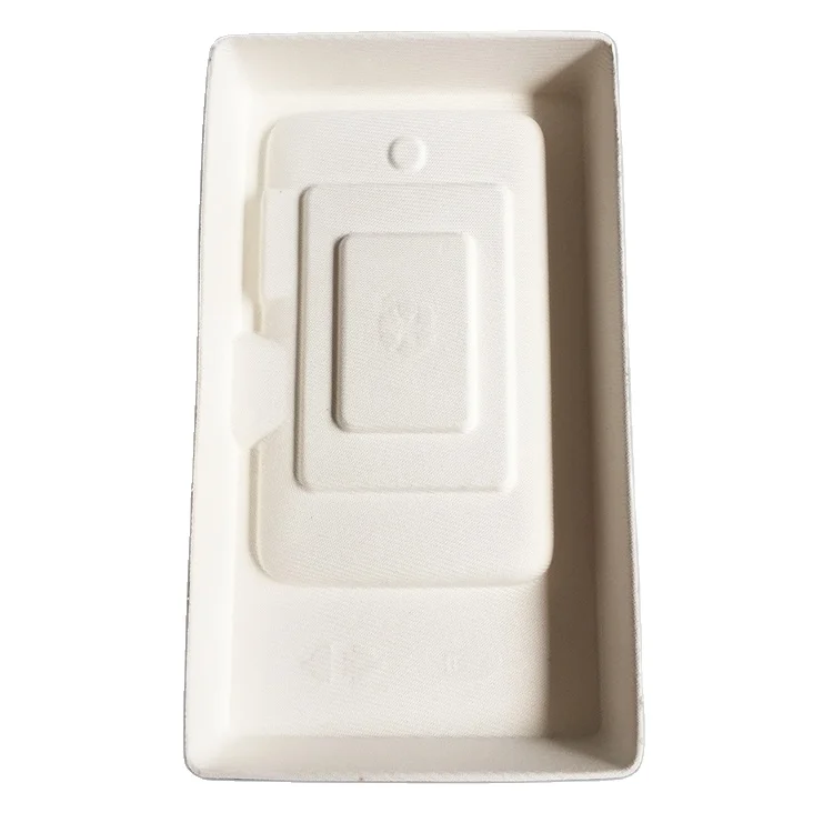 Sugarcane pulp packaging, bagasse pulp paper packaging tray for product packaging