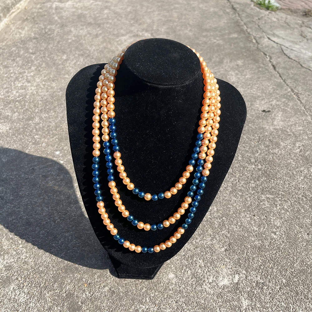 Custom Handmade Three Rows Chokers Greek sorority Organization Greece Letters Sigma Gamma Rho Pearl Necklaces