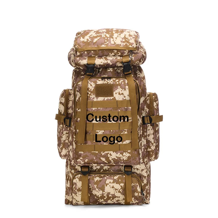 H235 Custom Logo Wholesale Bolsos Oxford Men 80L Camouflage Hiking Waterproof Hunting Backpack Tactical Duffle Backpack Bag